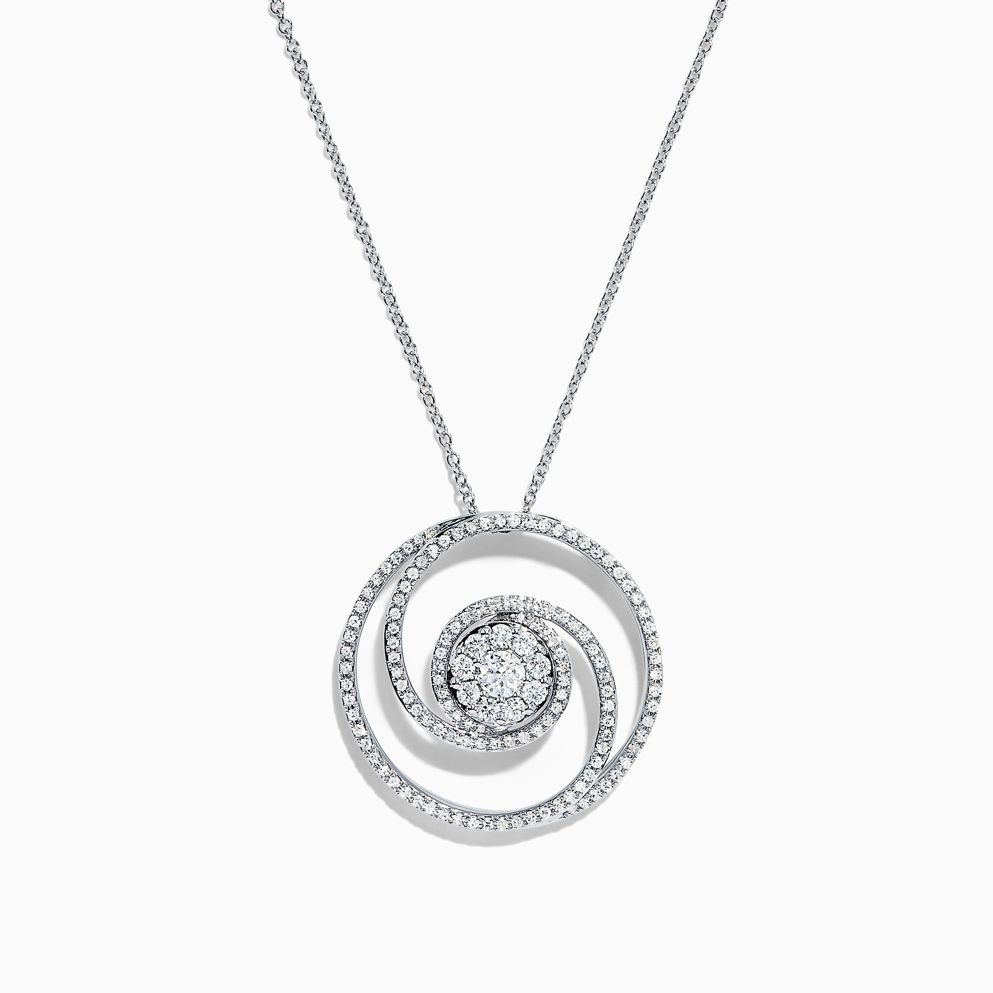 Effy Bouquet 14K White Gold Diamond Swirl Pendant, 0.93 TCW ...