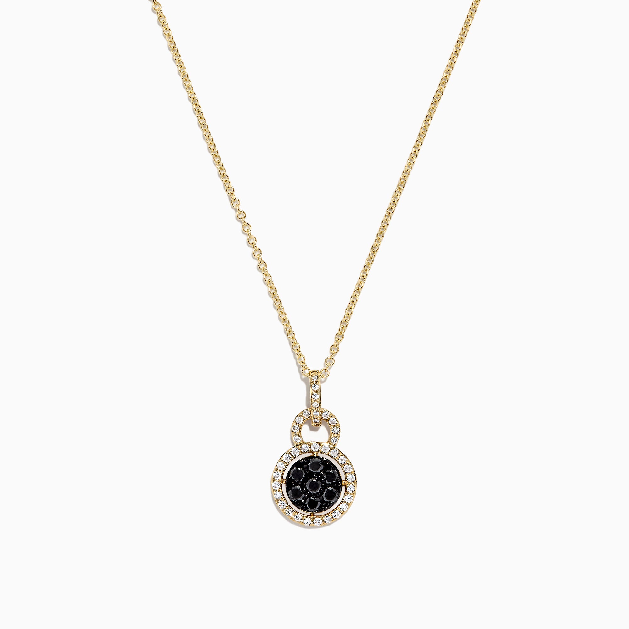 Effy 14K Yellow Gold Black and White Diamond Pendant, 0.40 TCW ...