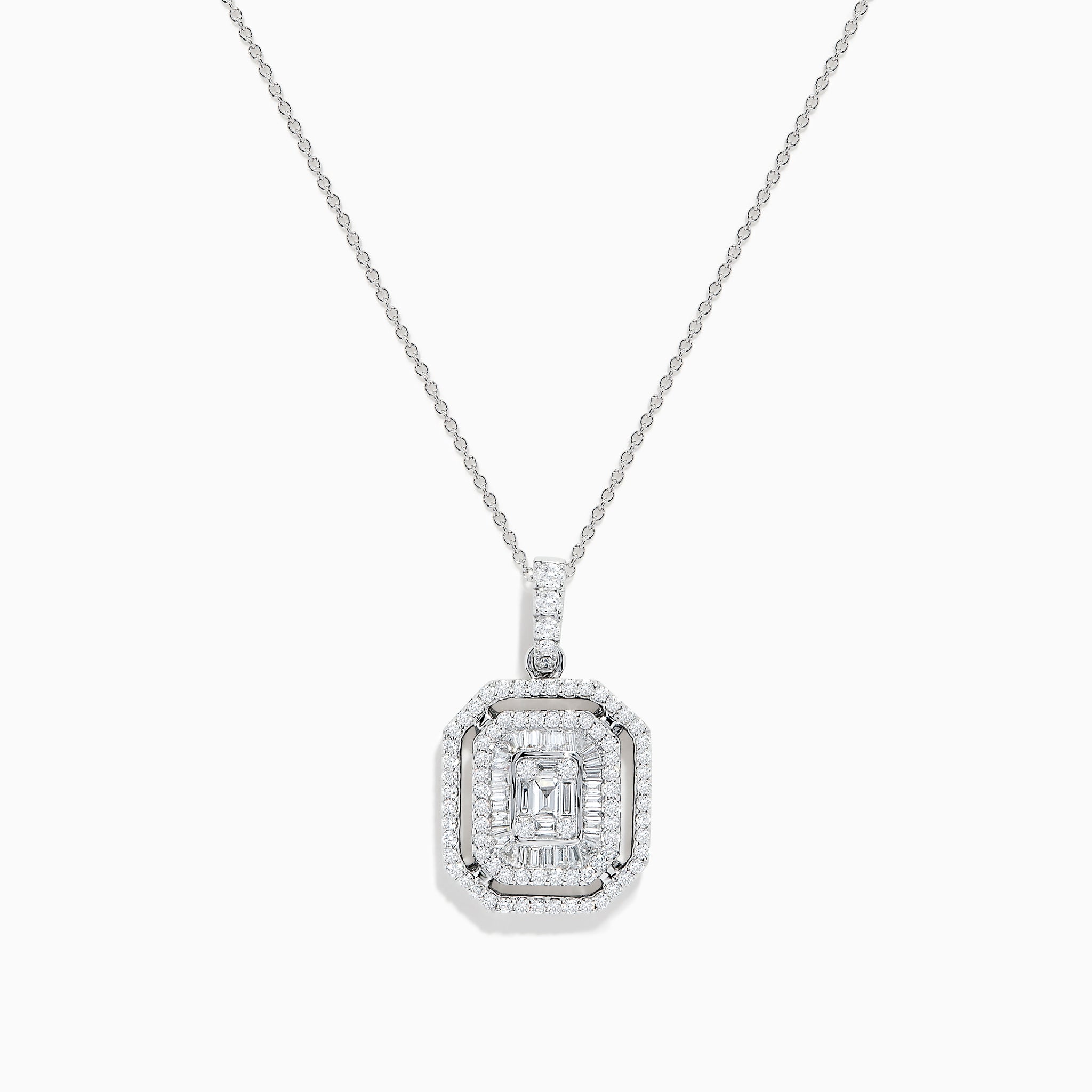 Effy Classique 14K White Gold Diamond Pendant | effyjewelry.com