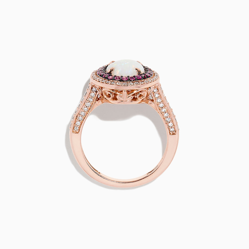 Effy 14K Rose Gold Opal, Pink Sapphire and Diamond Ring, 2 ...