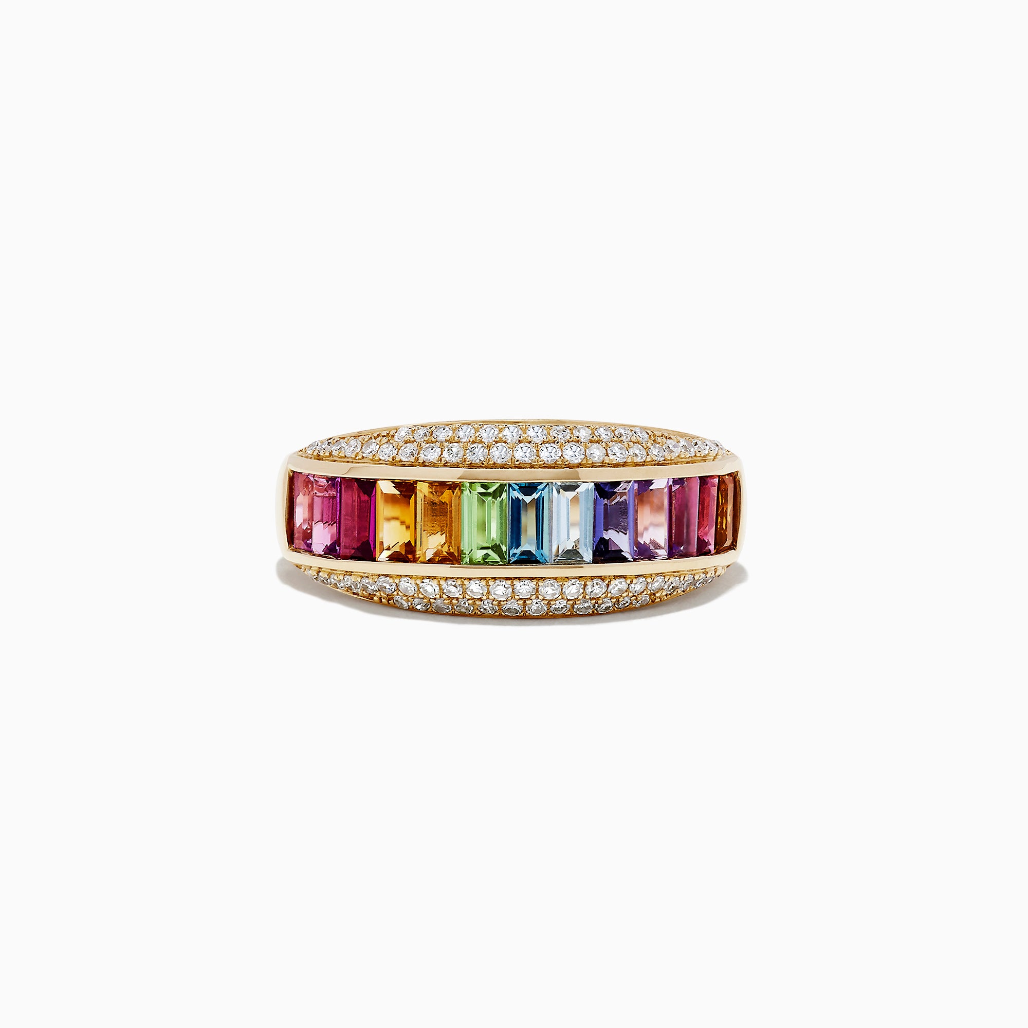 Effy Mosaic 14K Yellow Gold Multi Gemstone and Diamond Ring, 1.35 TCW ...