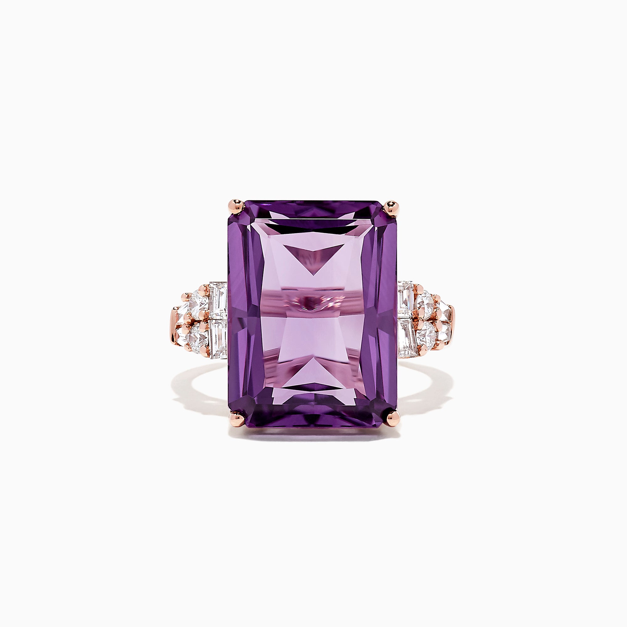 14k gold amethyst diamond ring