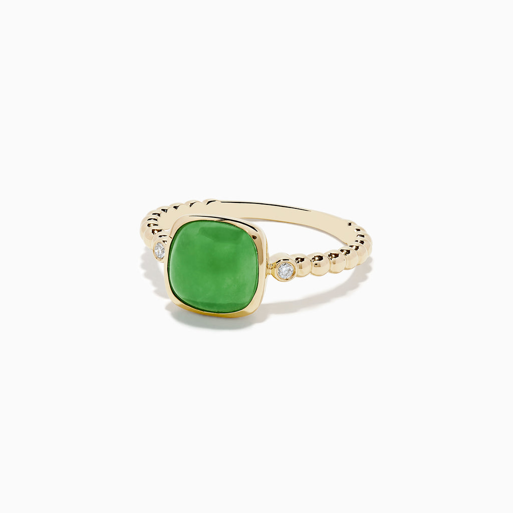 Effy 14K Yellow Gold Jade and Diamond Ring | effyjewelry.com