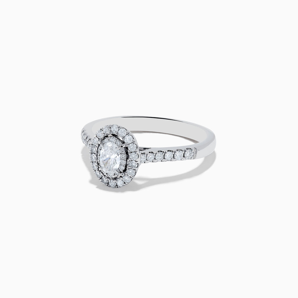 Effy 14K White Gold Diamond Oval Ring | effyjewelry.com