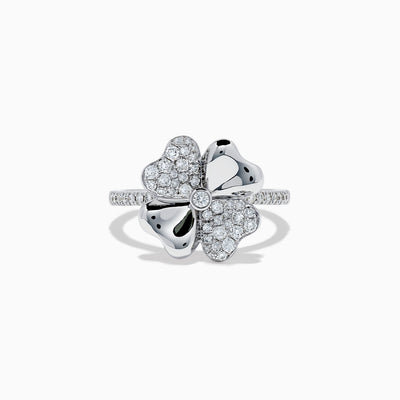 Effy 14K White Gold Diamond Stud Earrings –