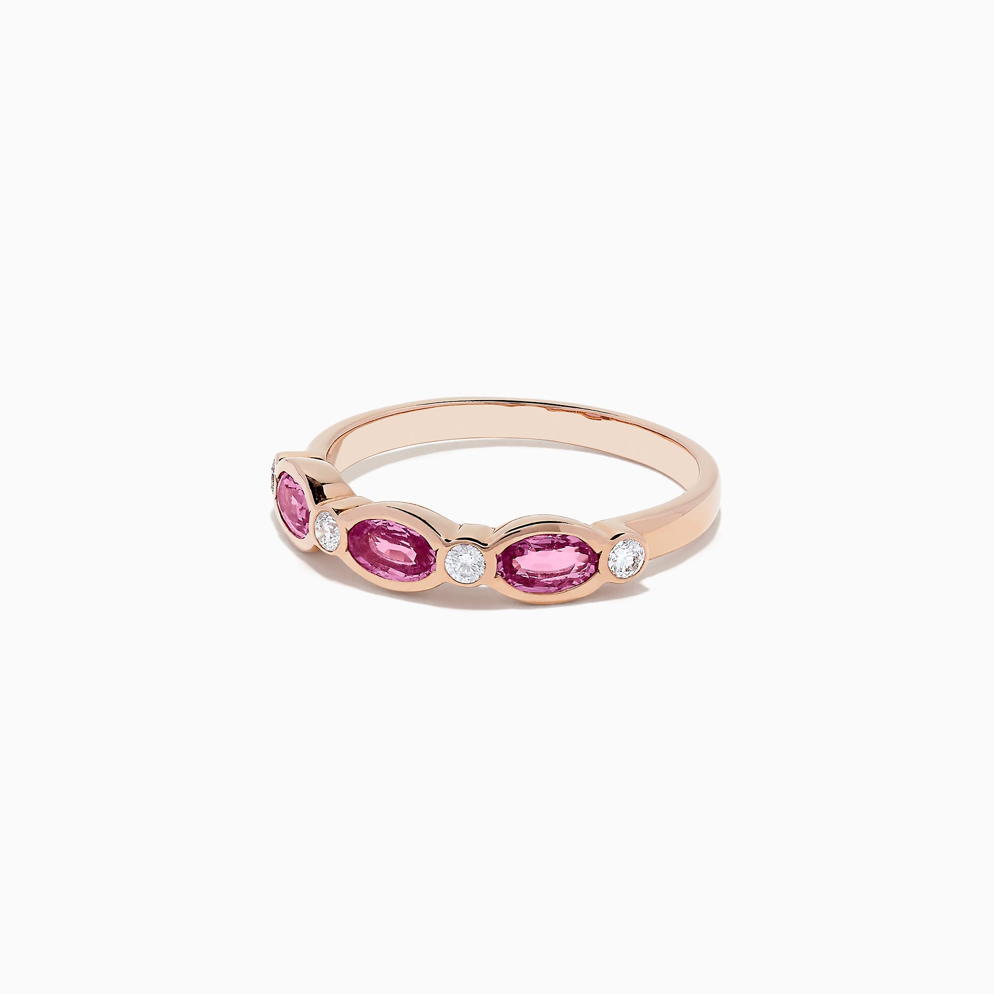 Effy 14K Rose Gold Pink Sapphire and Diamond Ring, 0.88 TCW ...