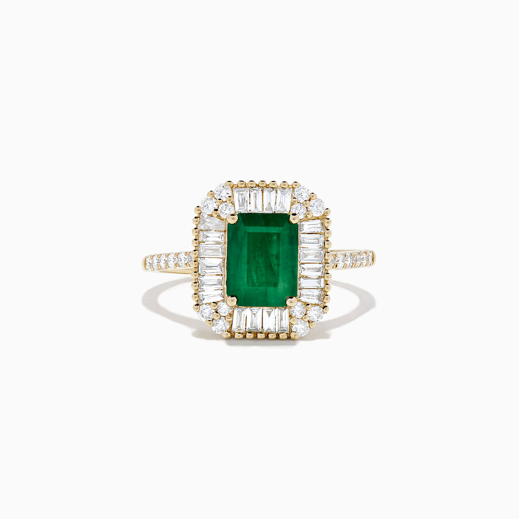 Effy Brasilica 14K Yellow Gold Emerald and Diamond Ring, 2.00 TCW ...