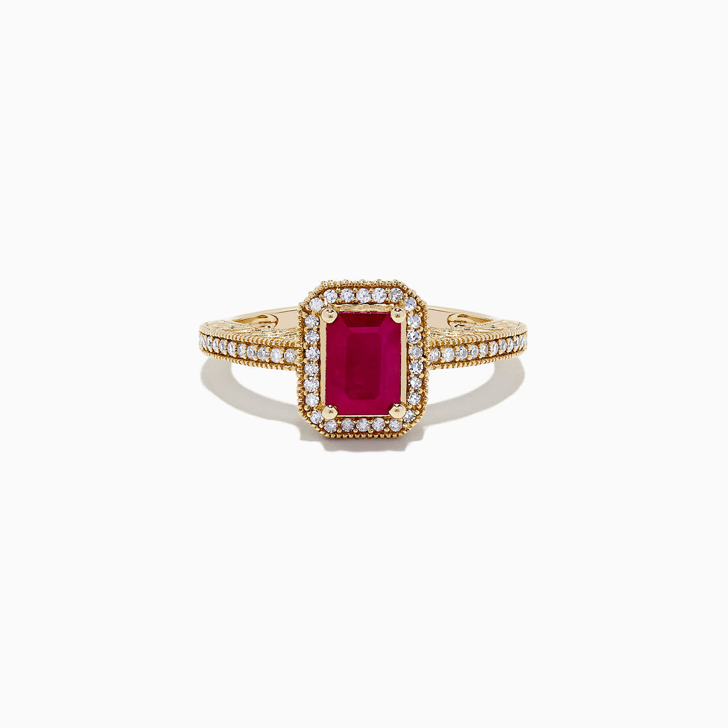 Effy Ruby Royale 14K Yellow Gold Ruby and Diamond Ring, 1.36 TCW ...
