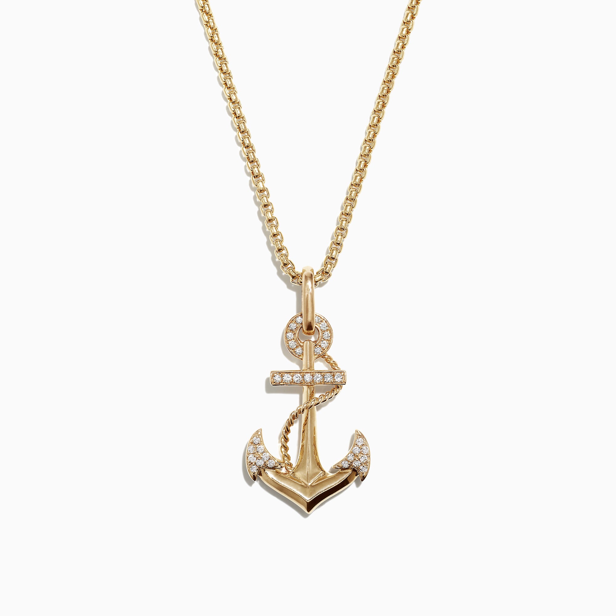 diamond anchor pendant necklace