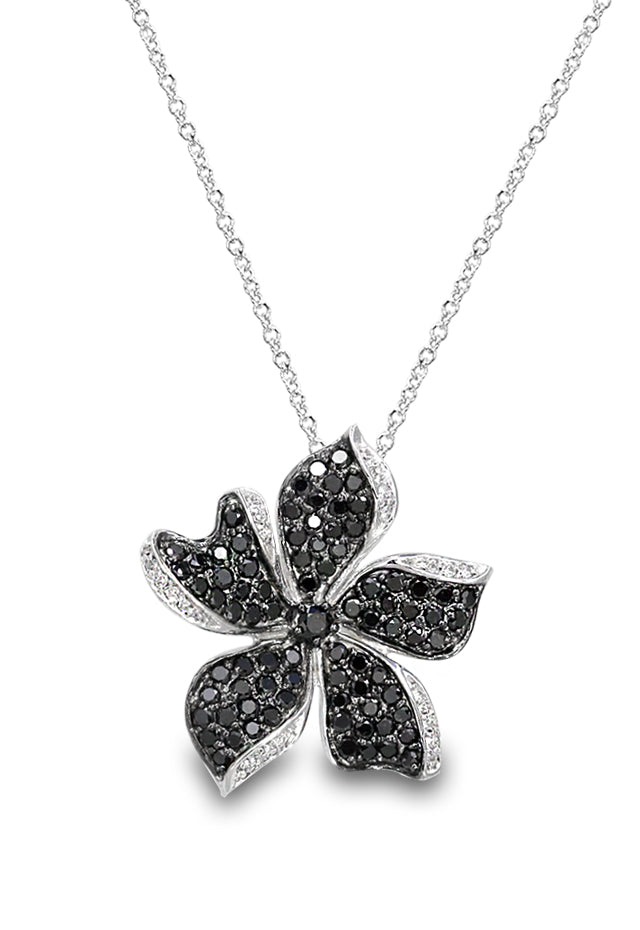 black diamond flower necklace