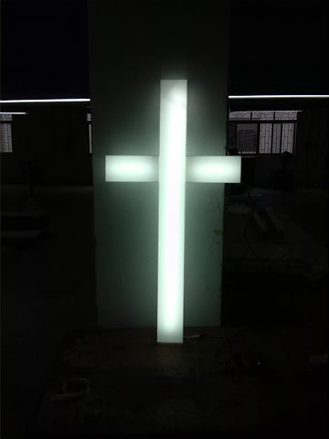 large outdoor lighted cross