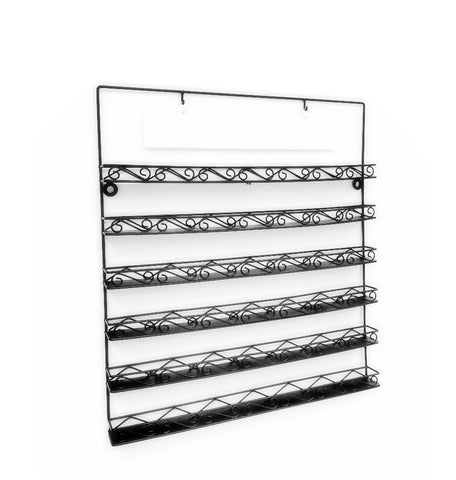 6-Tier Wire Display Rack for Wall Mount Use, Holds Nail Polish, Sign Included-Black 119353