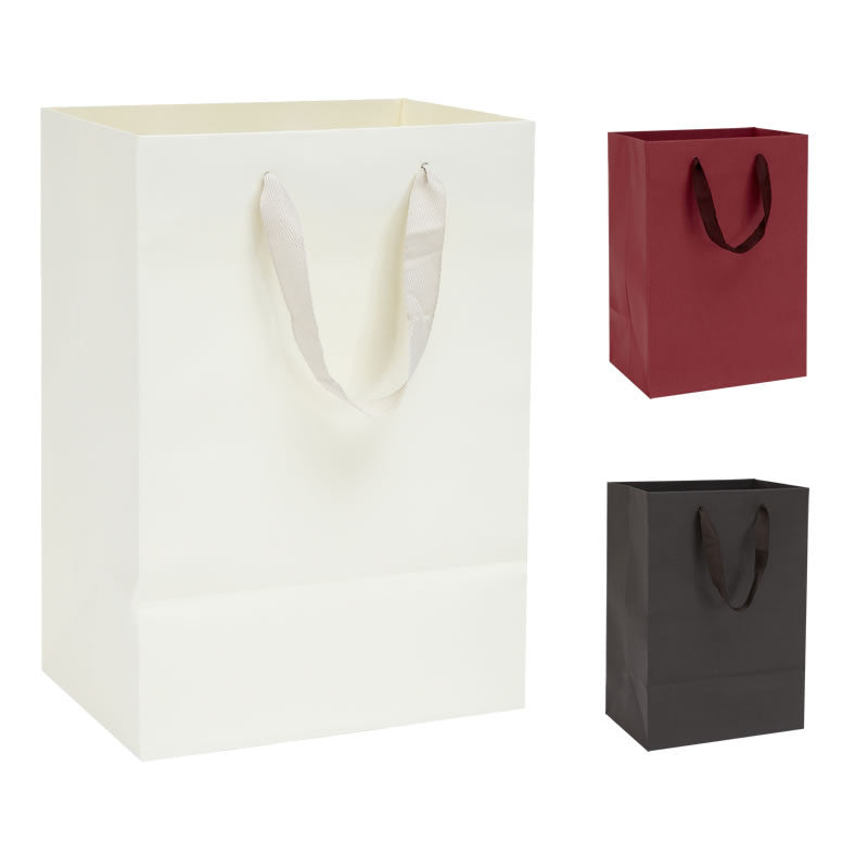 Download Pack Of 10 Handmade Kraft Paper Bags With Cotton Ribbon Handles 3 Colours 2 Sizes Available Borders Homewares By Mainetti Uk