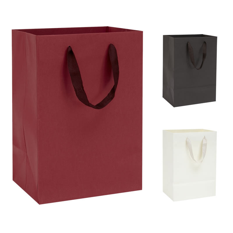 Download Pack Of 10 Handmade Kraft Paper Bags With Cotton Ribbon Handles 3 Colours 2 Sizes Available Borders Homewares By Mainetti Uk