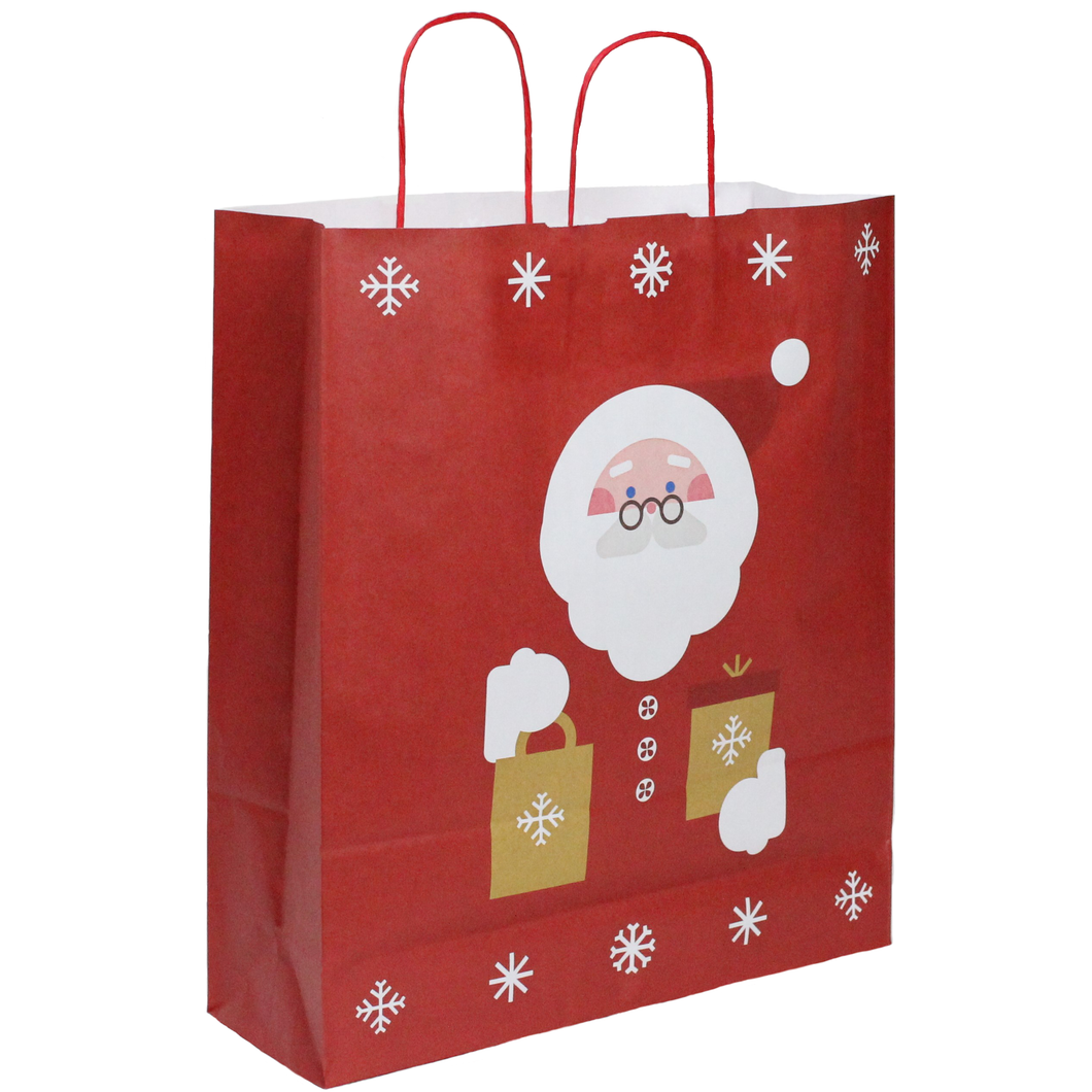 Pack of 10 Christmas Gift Bags - Twisted Handle Kraft Paper Xmas Gift / Party Bags - 9 Size ...
