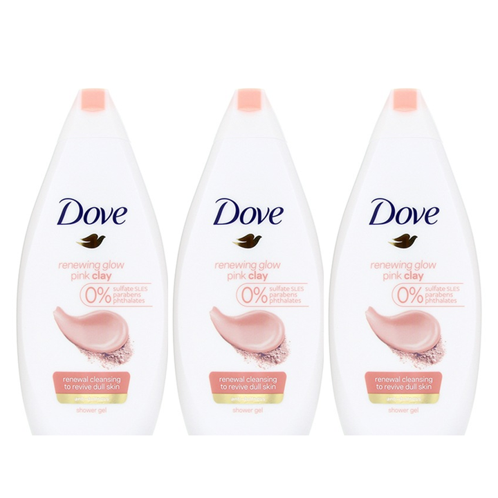 Dove Body Wash Renewing Glow Pink Clay 500 Ml 3 Pack Rafaelos 