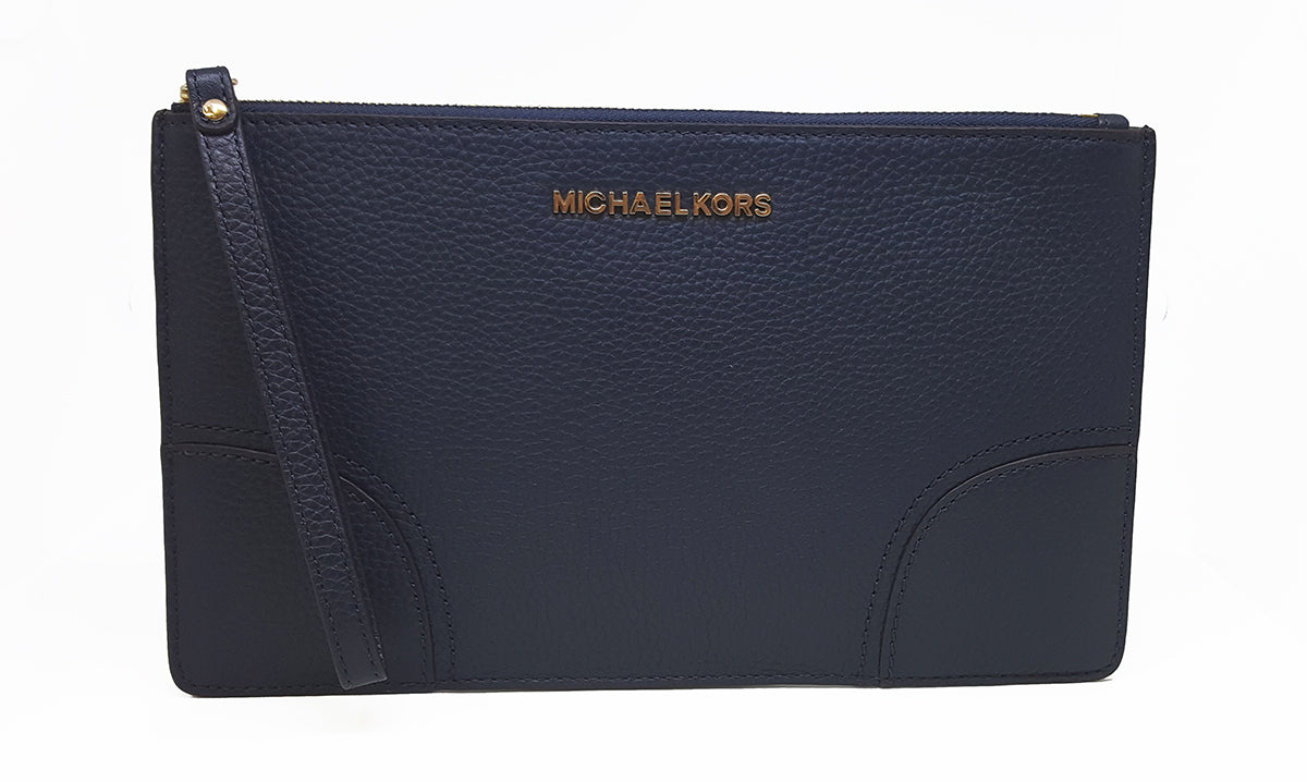 Michael Kors Leather LG Zip Clutch Wallet For Women (Navy) – Rafaelos