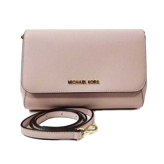 Michael Kors Jet Set Large Empire Logo Jacquard Dome Crossbody Bag For Women (Beige, OS)