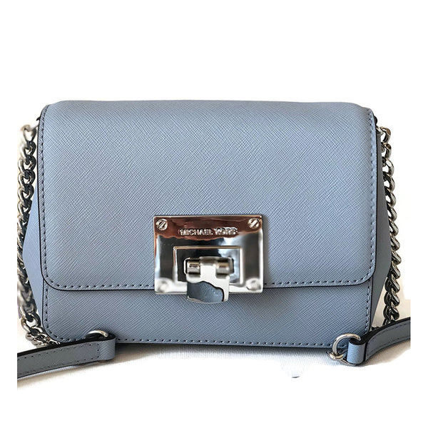 Michael Kors Tina Small Leather Clutch Crossbody Bag Pale Blue (35F7GT – Rafaelos