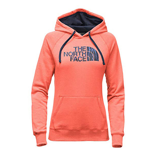 The North Face Women's Fave Pullover Hoodie Heather Grey/Rose Red