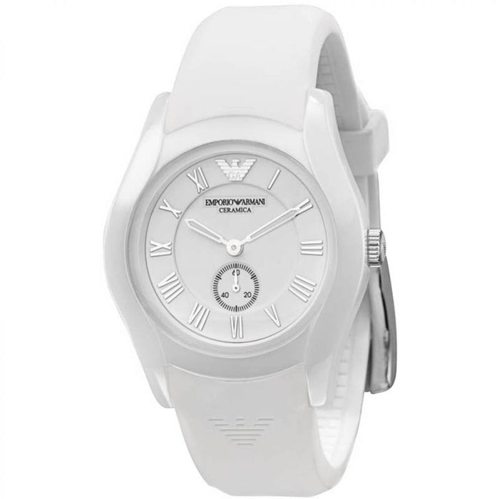 Emporio Armani Women's White Ceramic Polyurethane Watch (AR1433) — Rafaelos