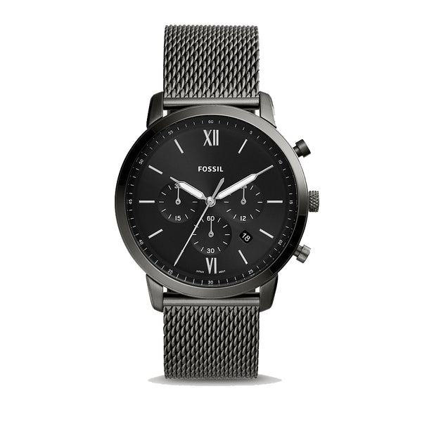 Fossil Neutra Chronograph Smoke Stainless Steel Mesh Watch (FS5419 ...