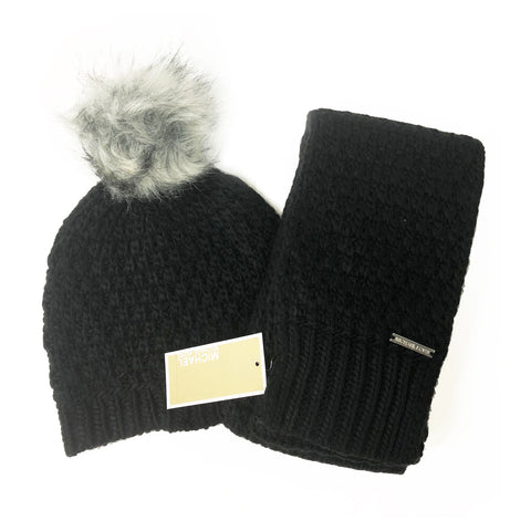 mk beanie and scarf set