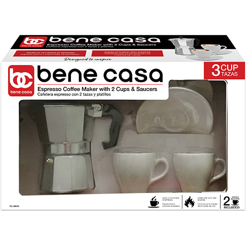 Bene Casa 4-Cup Espresso Maker with Stainless Steel Carafe - Each