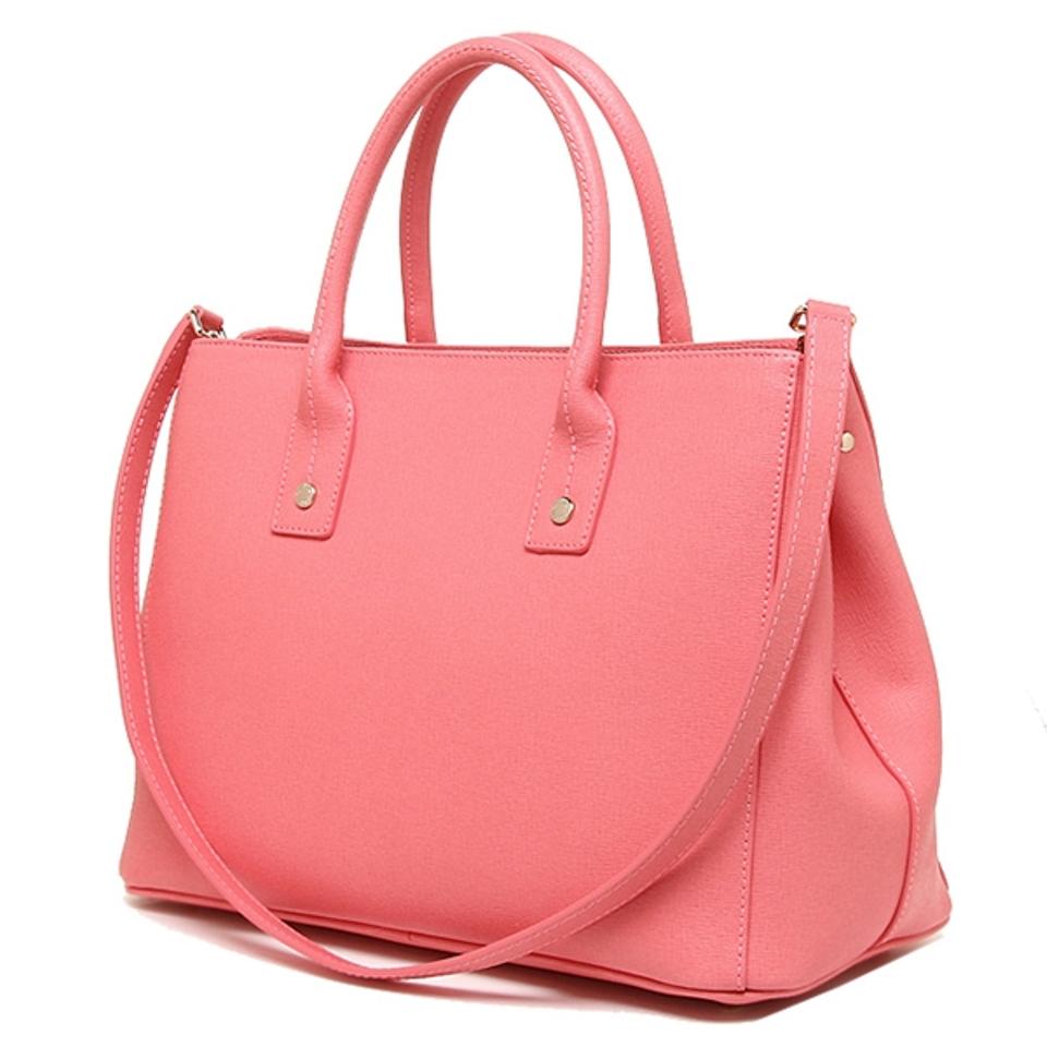 Furla Saffiano Linda Tote Peonia Pink Leather Shoulder Bag (768285 ...