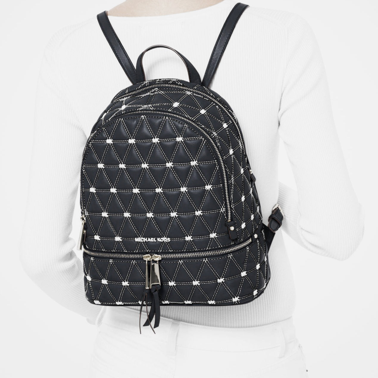 Michael Kors Rhea Medium Backpack Leather Black (30S9SEZB2T) – Rafaelos