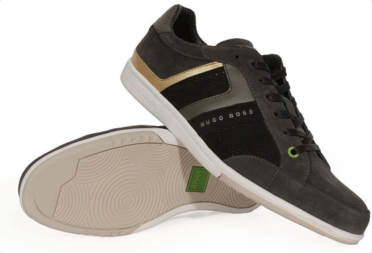 Hugo Boss Men's Spacito Fashion Dark Green Leather Sneakers Shoes – Rafaelos