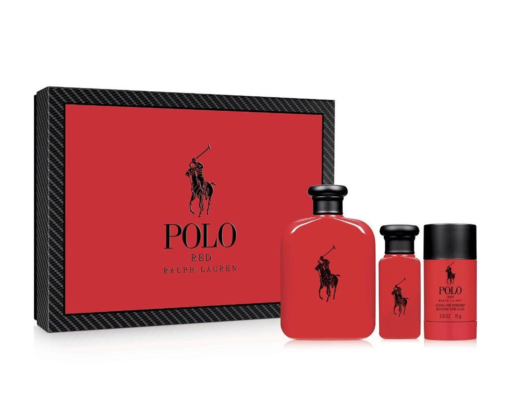 Ralph Lauren Polo Red 3pc Gift Set EDT 4.2 oz – Rafaelos