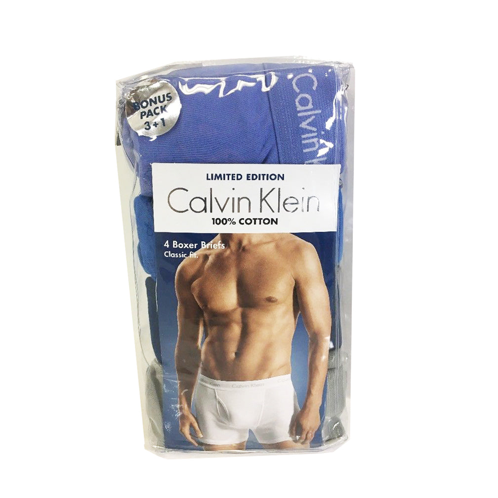 Calvin Klein Men's Holiday Cotton Boxer Brief 4-Pack, Particle Blue Mu –  Rafaelos
