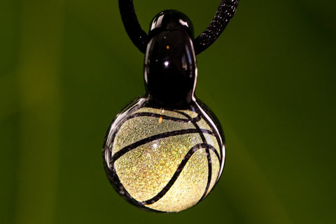 basketball hologram pendant with cremation ash
