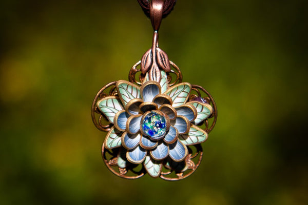 flower pendant for cremation ash