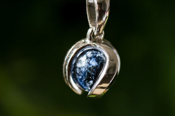 cremation necklace for men - midnight marble