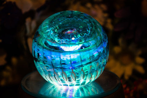 Illuminated Ocean Ripple Paperweight with Ash - PAPERWEIGHT | $239.00