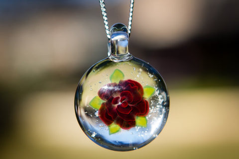 flower touchstone with cremation ash