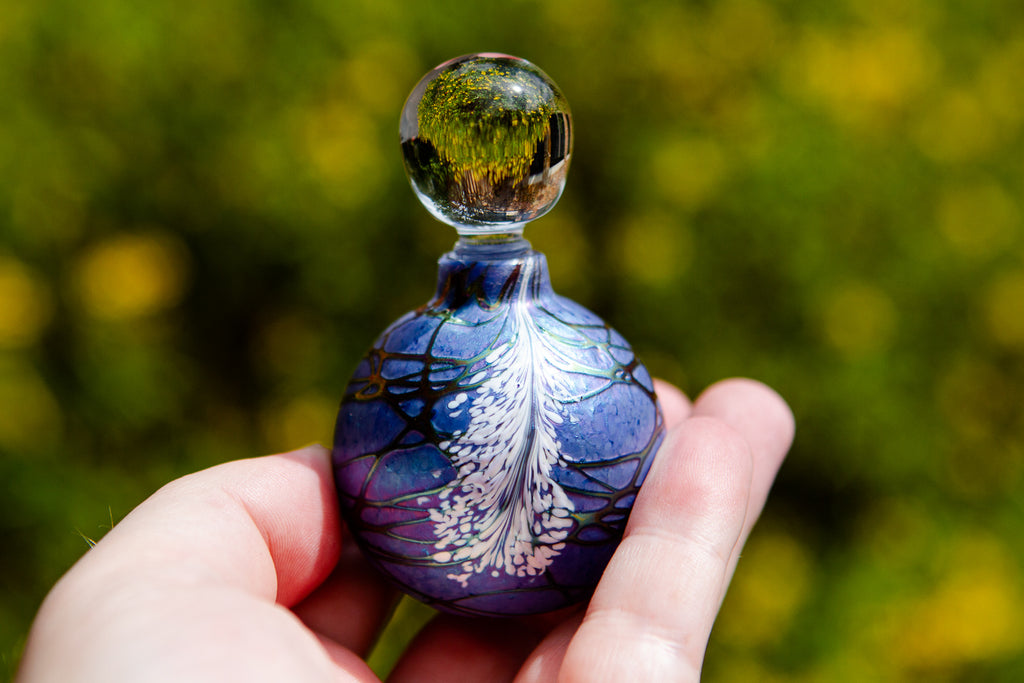 fancy glass keepsake urn
