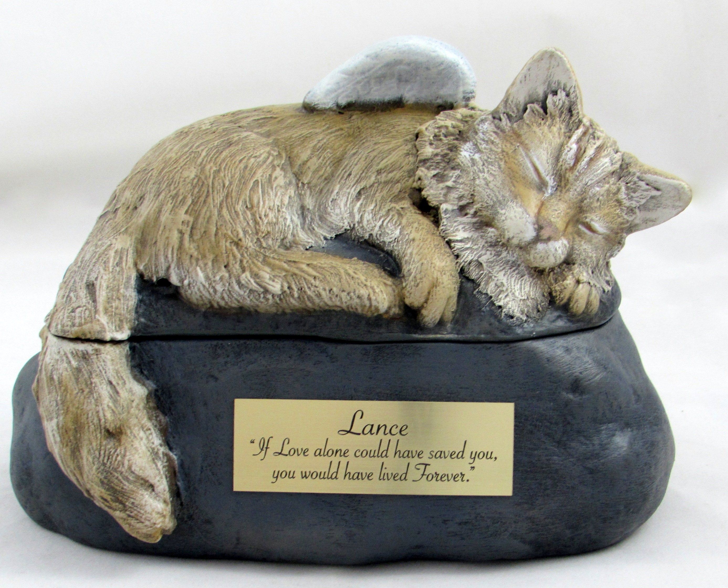 Long Haired Custom Painted Ceramic Cat Urn Spirit Pieces Memorial