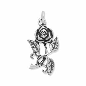 Oxidized Silver Rose Charm | Memorial Jewelry – Spirit Pieces