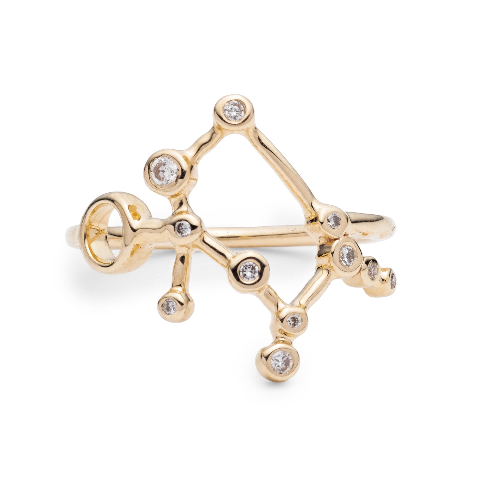 Zodiacs 14k & Diamond Gemini + Air Ring