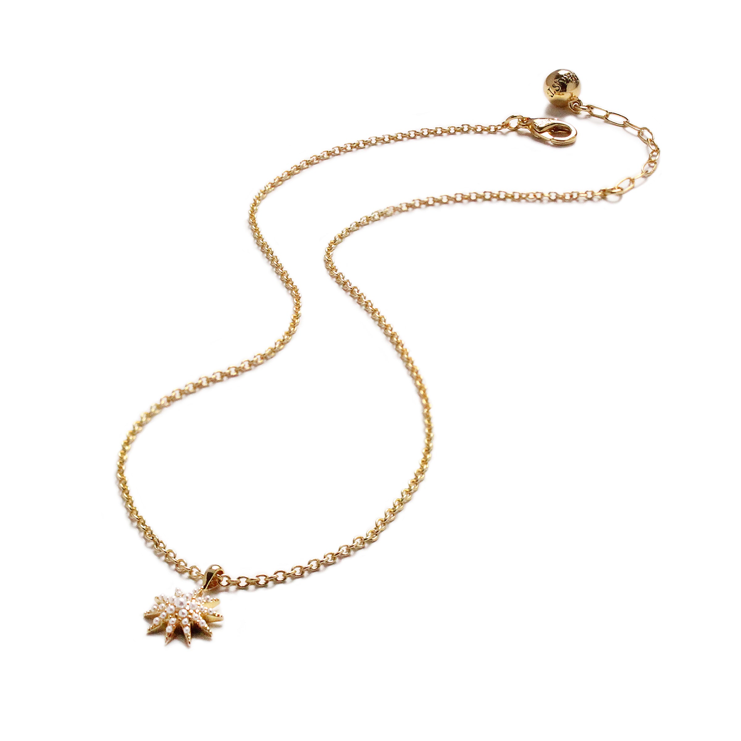 Electra Charm Pendant Necklace - Gold & Pearl