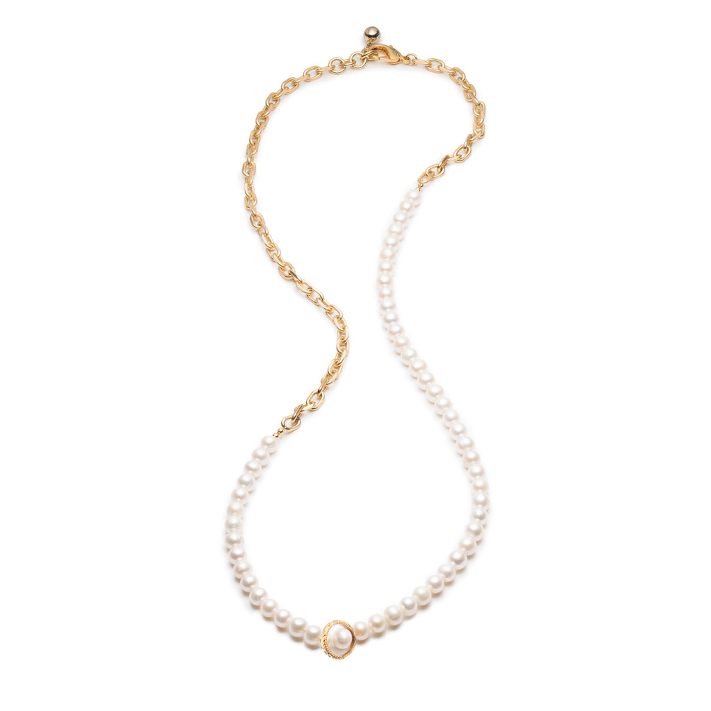Plaza White Pearl Chain Necklace Base– Lulu Frost
