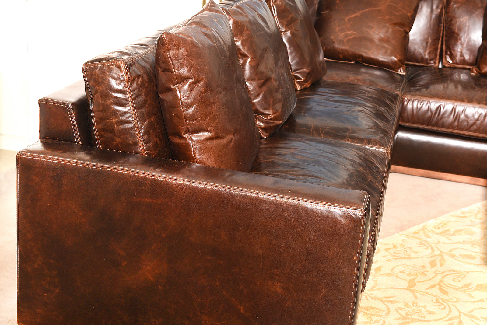 ralph lauren leather sectional