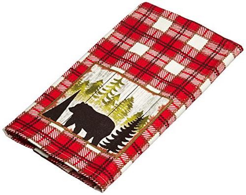 Kay Dee Designs Woodland Bear Applique Tea Kitchen Towel, 18 x 28, Various