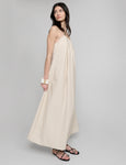 Strapless Pleated Sheer Maxi Dress
