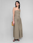 Strapless Pocketed Smocked Maxi Dress