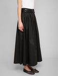 Thea Black Double Belted Maxi Skirt