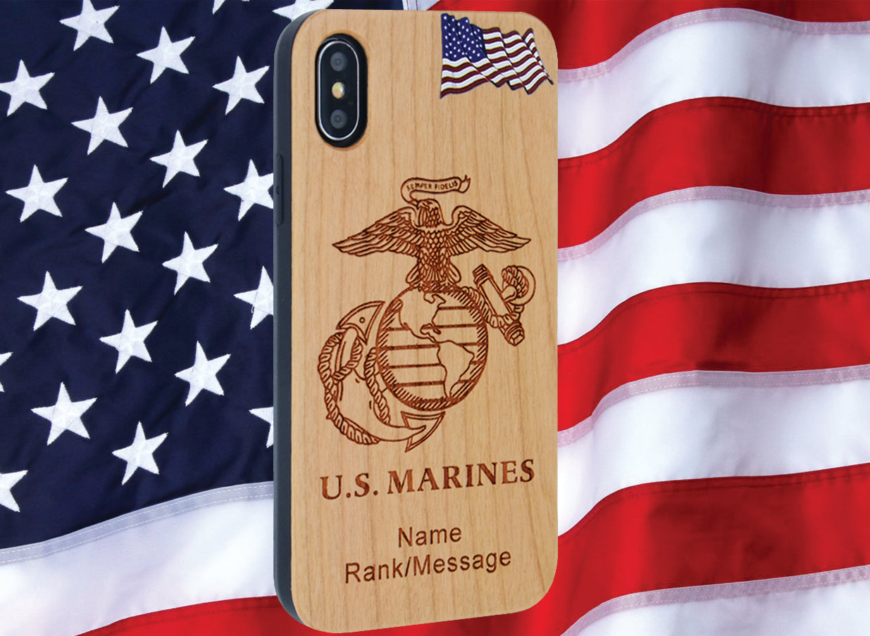 U S Marines Phone Case Personalized With Rank Name Engraved For